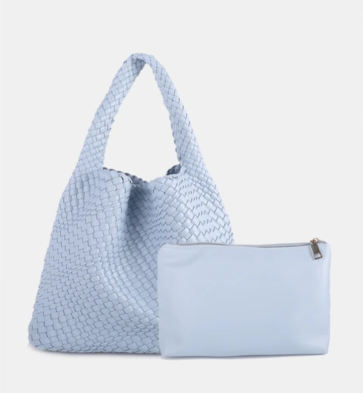 LIKEBAG Fashion Ladies Original Hand Woven Handbag PU Leather Woven Women Large Capacity Tote Bag With Small Bag 24Hr Smart